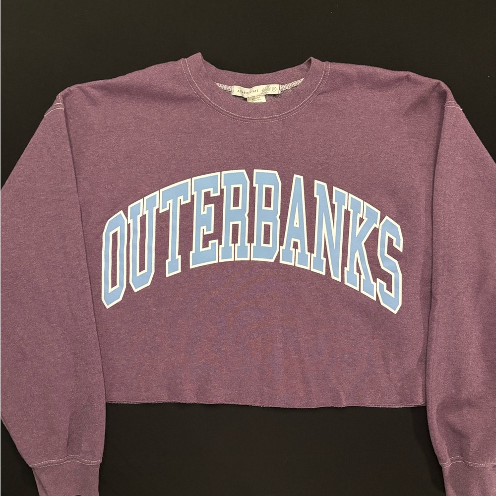 Altar'd State Purple Crew Neck Sweater Crop Top